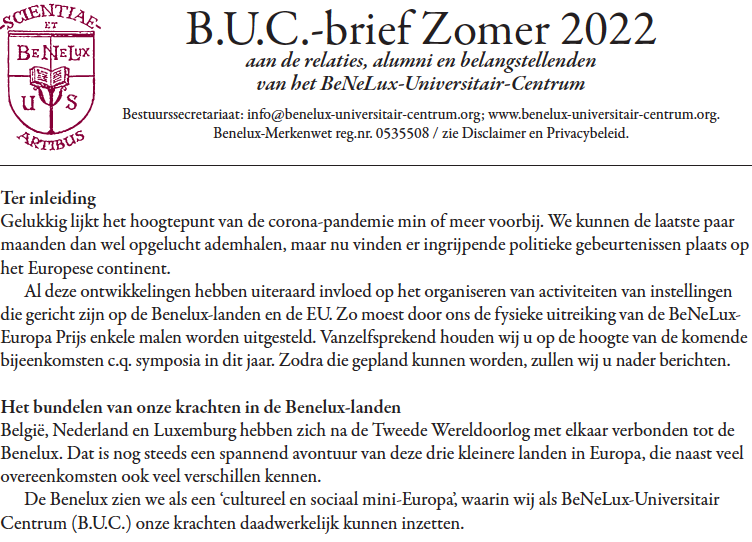 B.U.C.-brief Zomer 2022