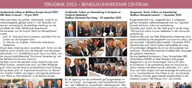 Eindejaarskaart en terugblik 2023 - BeNeLux-Universitair Centrum
